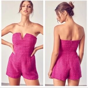 DO+BE | pink tweed romper large